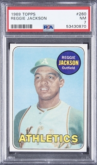 1969 Topps #260 Reggie Jackson Rookie Card – PSA NM 7
